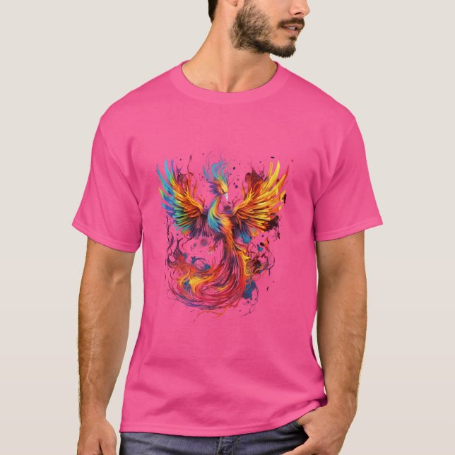 Camiseta Fênix Trabalho de arte Firebird renascer Pássaro M (Frente)