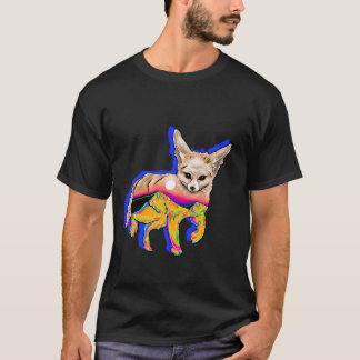 Camiseta Fennec do Deserto Pôr do Sol Branco