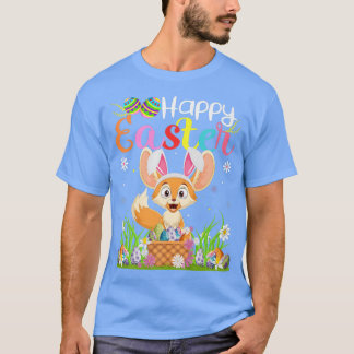 Camiseta Fennec Fo Bunny Egg Caçando Funny Fennec Fo Happy