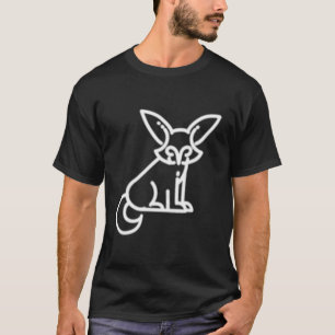 Camiseta Fennec Fox Animal Crachá Patch Line Art Icon Outli