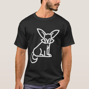 Camiseta Fennec Fox Animal Crachá Patch Line Art Icon Outli