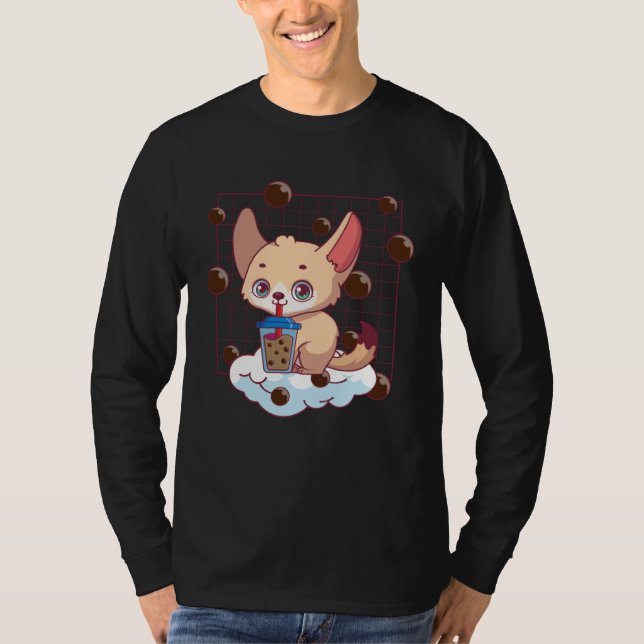 Camiseta Fennec Fox Bubble Tea Fennec Fox  Fennec Foxes (Frente)