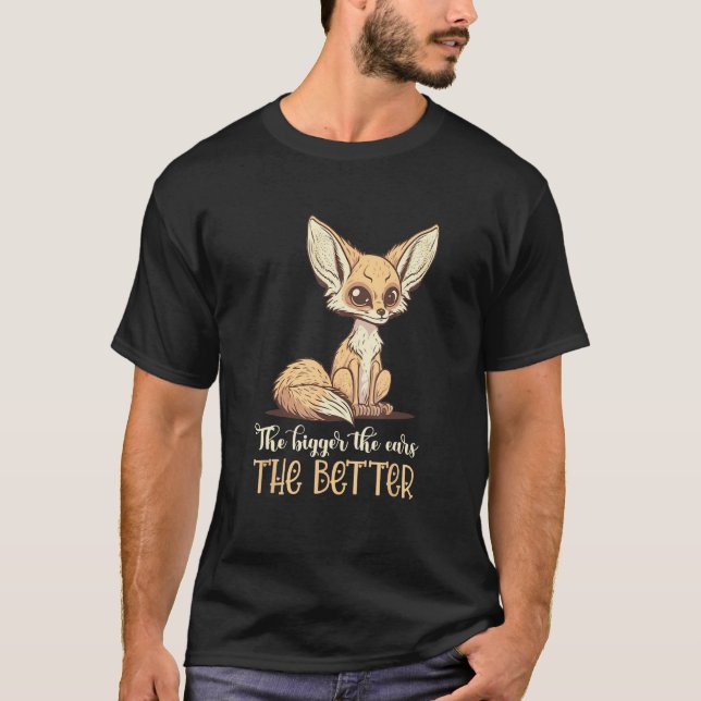 Camiseta Fennec Fox Ears Cuja Reta Fennec Fox Lover Animal  (Frente)