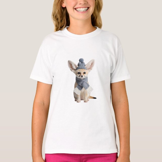 Camiseta Fennec Fox Infantil Inverno Aconchegante (Frente)