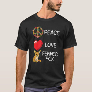 Camiseta Fennec Fox Love Peace Heart Unity Animal Fennec Fo