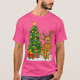 Camiseta Fennec Fox Lover Matching Xmas Lighting Fennec Fox