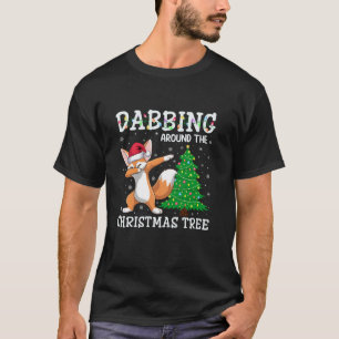 Camiseta Fennec Fox Santa Hat Dabbing ao redor do Natal