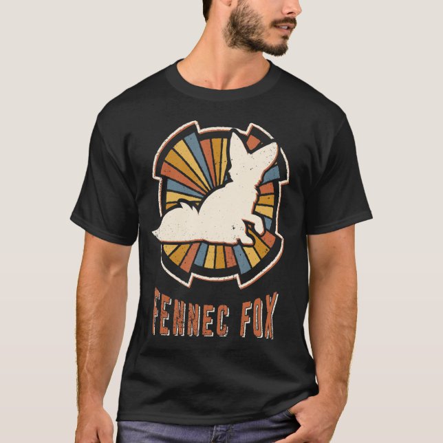 Camiseta Fennec Fox Vintage Refletor Animal Clássico (Frente)