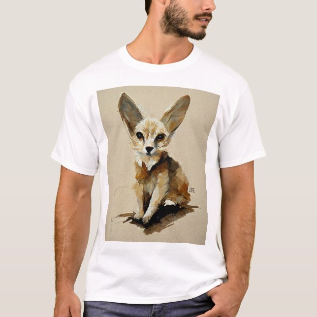 Camiseta Fennec Fox Watercolor Painting (Frente)