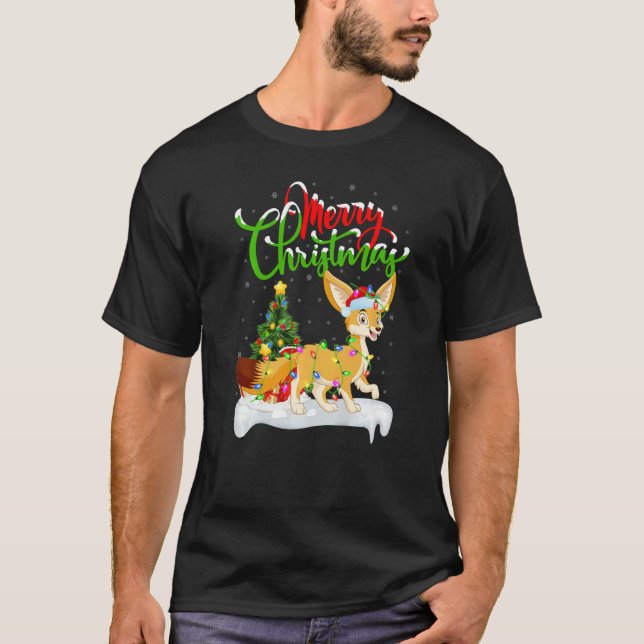 Camiseta Fennec Fox  Xmas Decorations Santa Fennec Fox Chri (Frente)