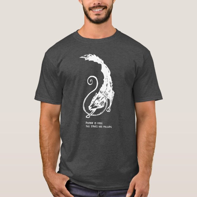 Camiseta Fenrir Fenris é mitologia de noruegueses livre de (Frente)