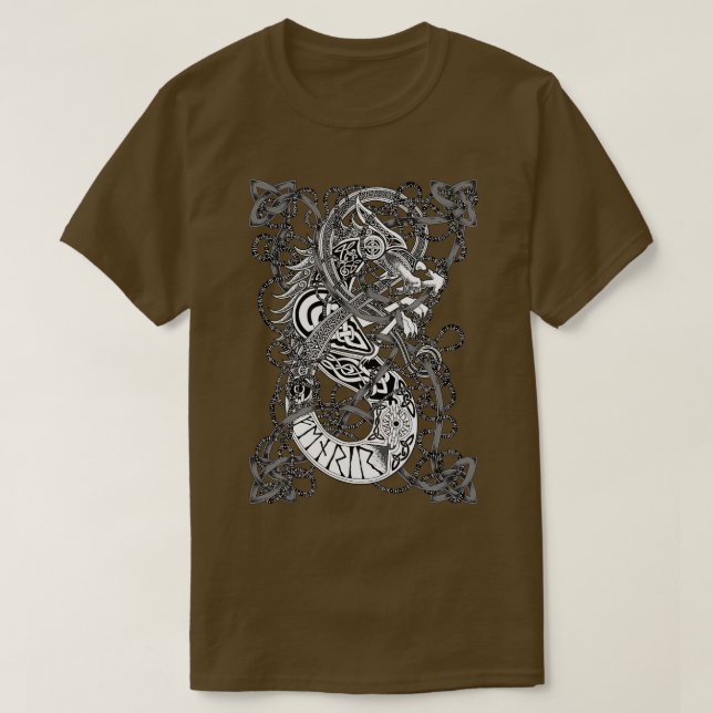 Camiseta Fenrir Norse Mythology Wolf (Frente do Design)