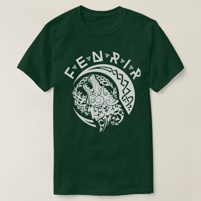 Camiseta Fenriswolf Fenrir White Wikinger Vikings (Frente do Design)