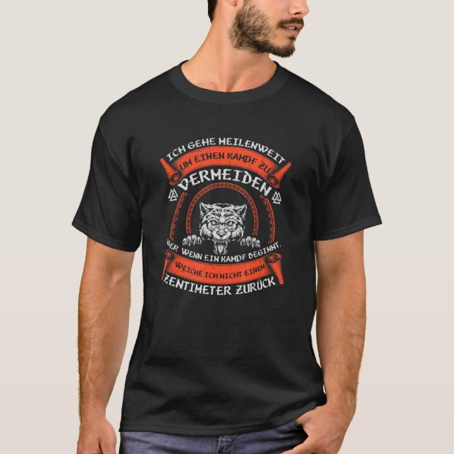 Camiseta Fenriswolf Wolf Geri Freki Viking Dizendo Kampf Av (Frente)