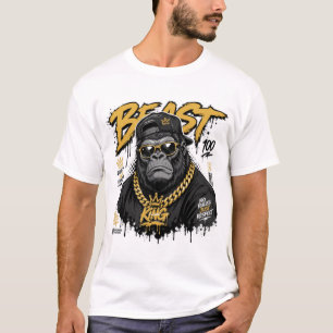 Camiseta Fera do Streetwear Urbano Rei Gorila Gráfico