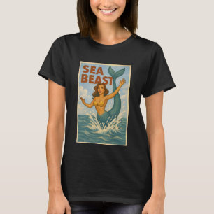 Camiseta Fera Marinha Mermaid Retro Vida Divertida na Pra