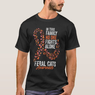 Camiseta Feral Cats Consciência Mês Borboletas Laranja Ribb