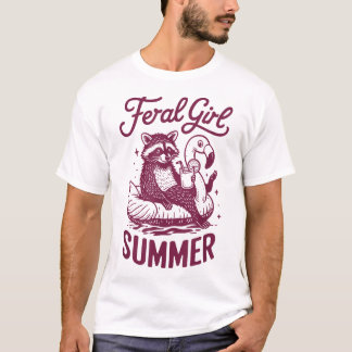 Camiseta Feral Girl Summer Raccoon Vacine Lixo Panda Summer