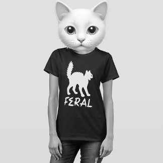 CAMISETA FERAL GOTH PUNK KITTY CAT SHIRT