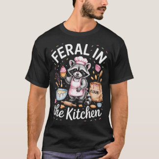 Camiseta Feral Na Cozinha Palhaço Mapa De Guaxinim Fazer Pã