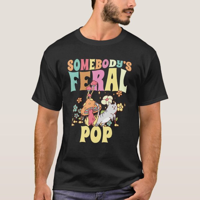 Camiseta Feral Pop Wild Family Padre Groovy Cat (Frente)