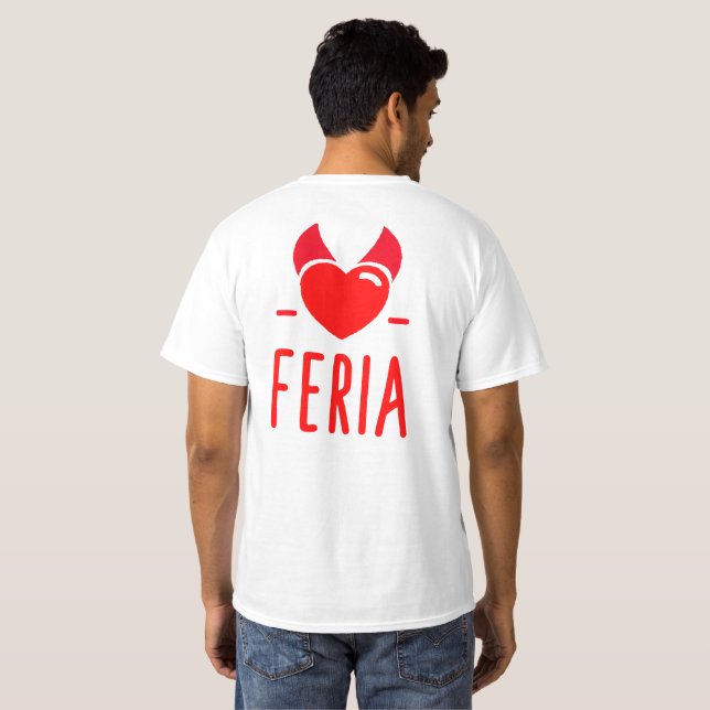 Camiseta Feria du Démon coeur humour fêtes (Parte Traseira Completa)
