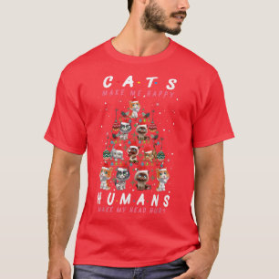 Camiseta Feriado 365 Gatos De Árvore De Natal Gato Me Faz F