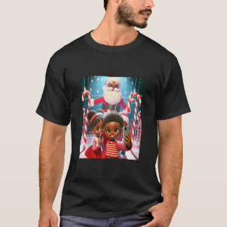 Camiseta Feriado Afro-Americano Candy Cane Lane