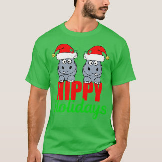 Camiseta Feriado Belo Hippo Feriado Engraçado Natal