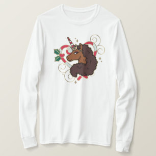 Camiseta Feriado Cardíaco do Carneiro Afro Unicorn Candy