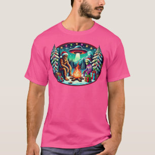 Camiseta Feriado Criptide De Feriado De Bigfoot E Alienígen
