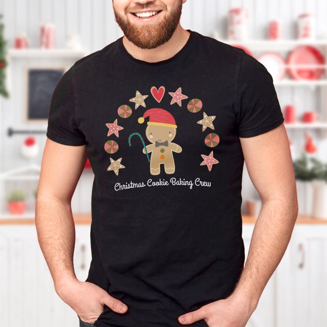 Camiseta Feriado Cute Gingerbird Boy Cookie Baking Crew (Criador carregado)