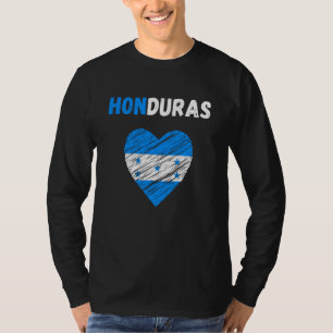 Camiseta Feriado da Bandeira de Honduras Coração de Hondura