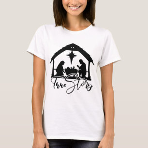 Camiseta Feriado da cena religiosa de Natal