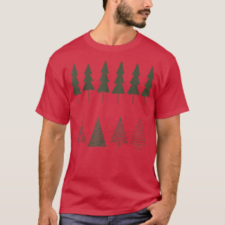 Camiseta Feriado das Árvores de Natal Bonito Feliz Natal Na