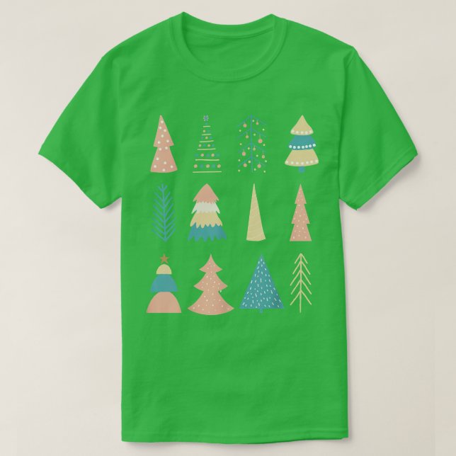 Camiseta Feriado das Árvores de Natal Bonito Feliz Natal Na (Frente do Design)
