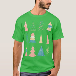 Camiseta Feriado das Árvores de Natal Bonito Feliz Natal Na