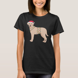 Camiseta Feriado das Luzes de Natal Amarelas do Labrador Re
