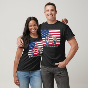 Camiseta Feriado de Bandeira Americano Vintage Kids USA