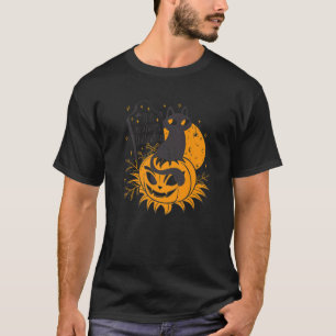 Camiseta Feriado de Dia das Bruxas de Gato Negro Bonito Jac