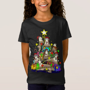 Camiseta Feriado de Fazenda de Goats de Árvore de Natal