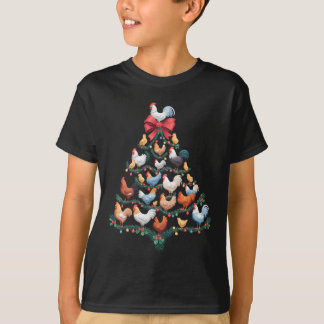 Camiseta Feriado de Férias de Fazenda de Natal em Frango