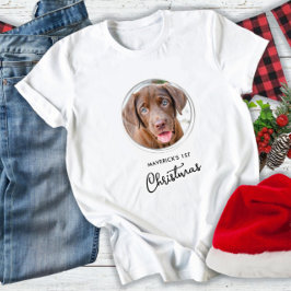 Camiseta Feriado de Foto Personalizada de Cão de Natal Pet