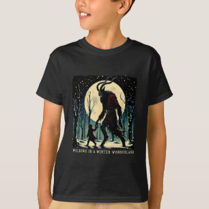 Camiseta Feriado De Inverno De Krampus Dark Andando Em Um W