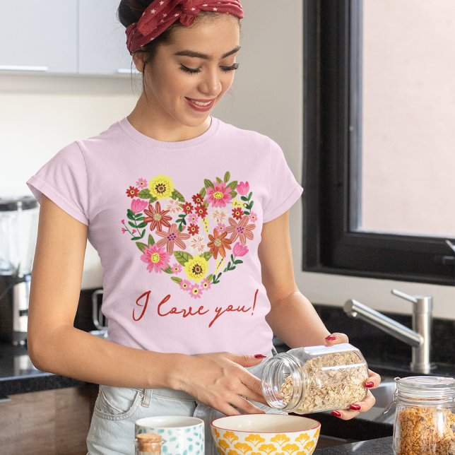 Camiseta Feriado de Namorados de Flor Rosa Groovy (Criador carregado)