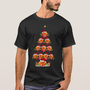 Camiseta Feriado de Natal Chapéu de Papai Noel Frango Assad