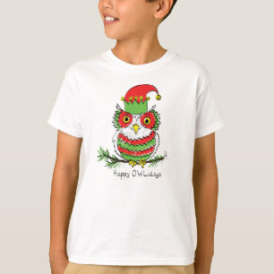 Camiseta Feriado de Natal da Coruja Engraçado