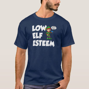 Camiseta Feriado de Natal de Baixo Elf Esteem Engraçado