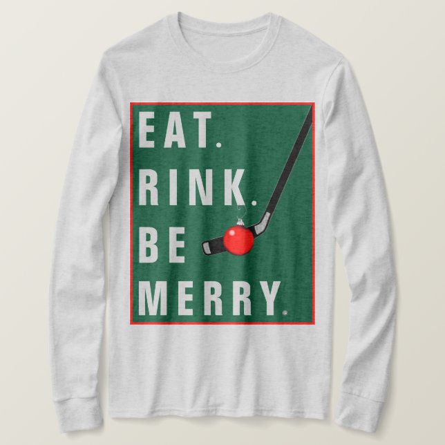 Camiseta Feriado de Natal de Hockey Engraçado (Frente do Design)