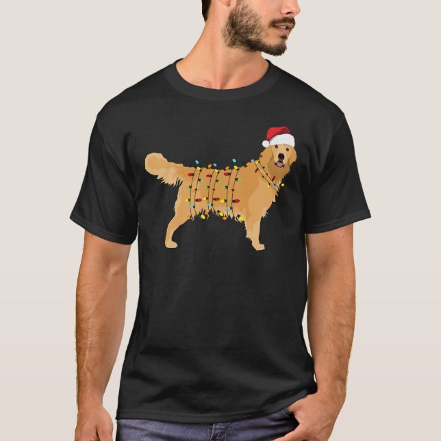 Camiseta Feriado de Natal de ouro para Retriever   (Frente)